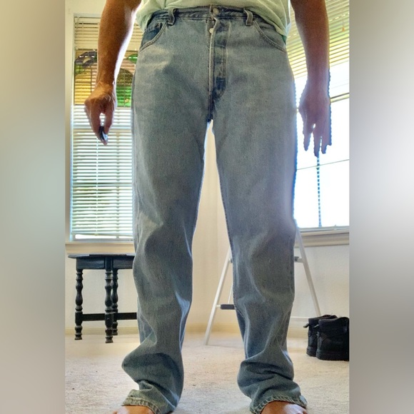 MENS VINTAGE 501 LEVIS FADED BLUE DECEMBER 1998 0134 33 X 33 SUMMER SCHOOL - Picture 3 of 16